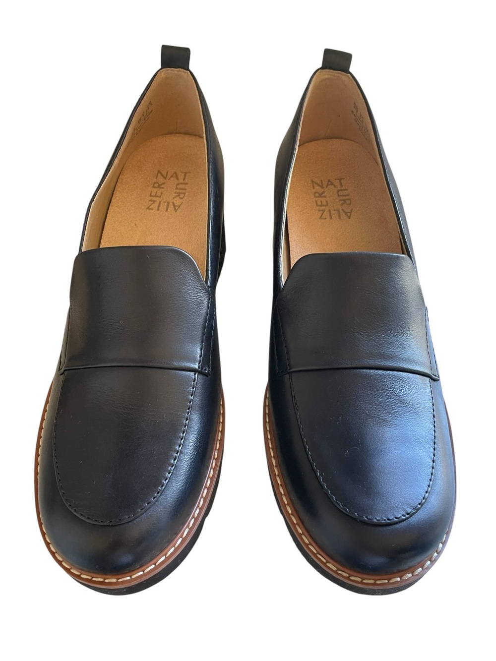 Naturalizer Darry Lug Black Leather Chunky Sole Loafers Size 8 NEW - Picture 9 of 14